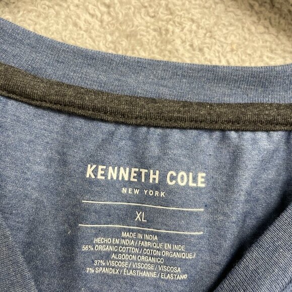 NEW Kenneth Cole Men's XL Blue T-Shirt Organic Cotton Blend - Picture 6 of 9